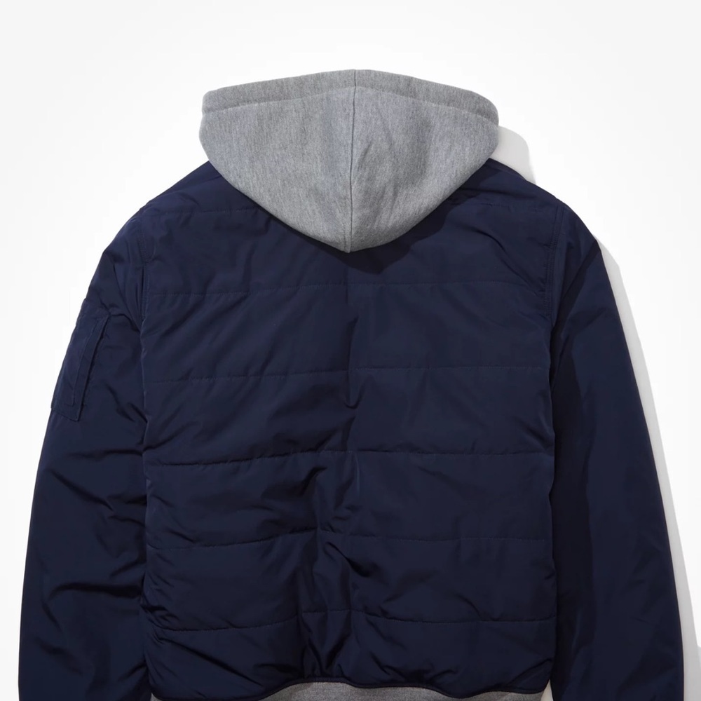 Navy Blue Hooded Men's Jacket